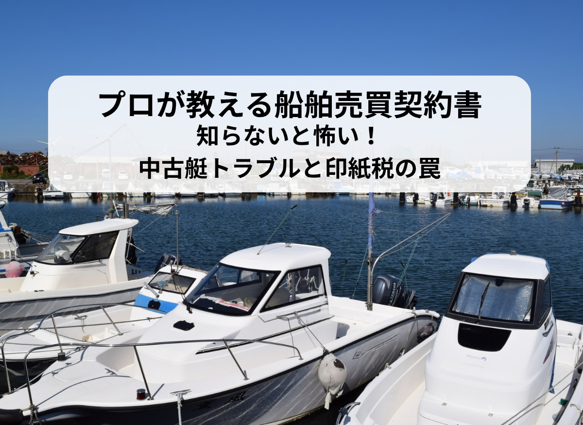 プレジャーボート売買】トラブルを未然に防ぐ！海の法律家（海事代理士